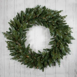 Northlight Real Touch™? Pre-Lit Blue Spruce Artificial Christmas Wreath - 48" - Clear Lights -Christmas Decor Sale northlight v94163 woodfloors 65215.1691161227