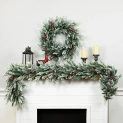 Northlight Real Touch™? Flocked Snowcap Grove Fir Artificial Christmas Garland - 7' X 15" - Unlit -Christmas Decor Sale northlight v96282 26 v96283 styled 12164.1726279112