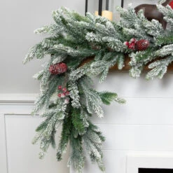 Northlight Real Touch™? Flocked Snowcap Grove Fir Artificial Christmas Garland - 7' X 15" - Unlit -Christmas Decor Sale northlight v96282 styled 19714.1726279113
