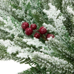 Northlight Real Touch™? Flocked Wind River Fir With Berries Artificial Christmas Wreath - 24" - Unlit -Christmas Decor Sale northlight v96306 03 54607.1726279111