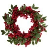Lush Berry And Leaf Artificial Christmas Wreath, 18-Inch, Unlit -Christmas Decor Sale northlight vm02191 updated 86604.1663947190