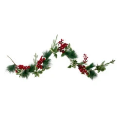 Northlight 5' X 5" Holly And Pine Springs Artificial Christmas Garland - Unlit
