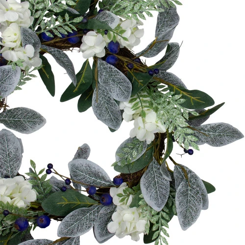 Northlight Iced Hydrangeas, Blueberries, And Foliage Artificial Christmas Wreath - 26 Inch, Unlit 5 Northlight Iced Hydrangeas, Blueberries, And Foliage Artificial Christmas Wreath - 26 Inch, Unlit - Image 3