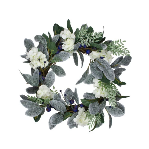 Northlight Iced Hydrangeas, Blueberries, And Foliage Artificial Christmas Wreath - 26 Inch, Unlit 3 Northlight Iced Hydrangeas, Blueberries, And Foliage Artificial Christmas Wreath - 26 Inch, Unlit