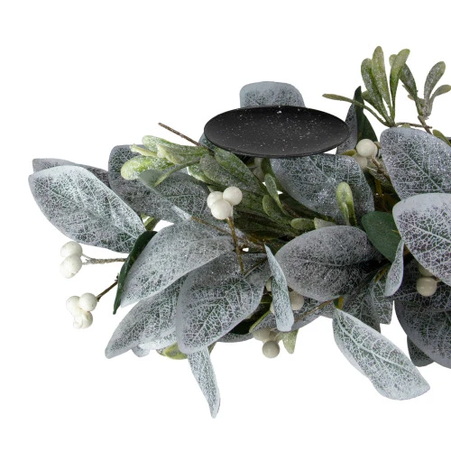 Northlight 32" Iced Leaves And Winter Berries Artificial Christmas Pillar Candle Holder 6 Northlight 32" Iced Leaves And Winter Berries Artificial Christmas Pillar Candle Holder - Image 4