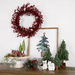 Northlight Real Touch™? Frosted Berry Artificial Christmas Wreath - 18" - Unlit -Christmas Decor Sale northlight vm37740 styled 2 32557.1691161227