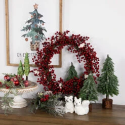 Northlight Real Touch™? Frosted Berry Artificial Christmas Wreath - 18" - Unlit -Christmas Decor Sale northlight vm37740 styled 79986.1691161227