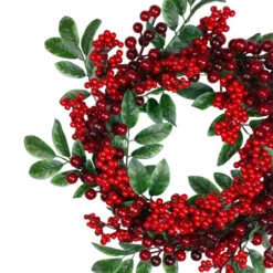 Northlight Red Berries And Two-Tone Green Leaves Artificial Christmas Wreath - 18-Inch, Unlit -Christmas Decor Sale northlight vm37805 1 34015.1601602361