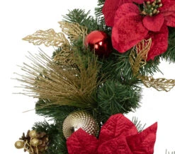Poinsettias And Ball Ornaments Artificial Christmas Wreath - 24-Inch, Unlit 11 Poinsettias And Ball Ornaments Artificial Christmas Wreath - 24-Inch, Unlit -Christmas Decor Sale northlight vm89300 newcloseup 23012.1723684243