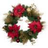 Poinsettias And Ball Ornaments Artificial Christmas Wreath - 24-Inch, Unlit -Christmas Decor Sale northlight vm89300 updated 43480.1665580046