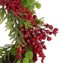 Northlight Red Berry And Frosted Pine Christmas Wreath, 28-Inch, Unlit -Christmas Decor Sale northlight vm92764 3 18906.1659734622