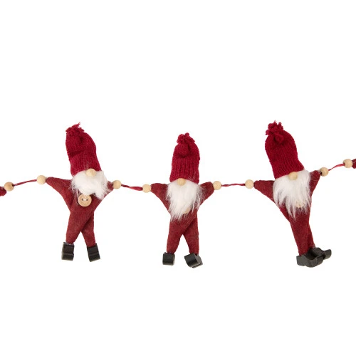 Northlight 30" Red And White Knit Gnome Novelty Christmas Garland 5 Northlight 30" Red And White Knit Gnome Novelty Christmas Garland - Image 3