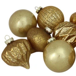 Northlight 12ct Gold Mercury Glass Christmas Ornament Set 3" -Christmas Decor Sale northlight wy00135 03 22021.1665346763