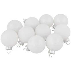 Northlight 10ct White Shiny And Matte Glass Ball Christmas Ornaments 1.75" (45mm) -Christmas Decor Sale northlight wy00728 2shiny matte new 69697.1674121142