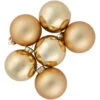 Northlight 6ct Champagne Gold 2-Finish Glass Ball Christmas Ornament Set 3.25"