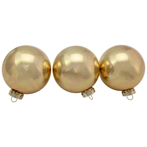 Northlight 6ct Champagne Gold 2-Finish Glass Ball Christmas Ornament Set 3.25" 7 Northlight 6ct Champagne Gold 2-Finish Glass Ball Christmas Ornament Set 3.25" - Image 5