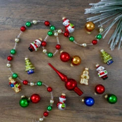 18ct Red And Green Beaded Garland With Christmas Ornaments 30" -Christmas Decor Sale northlight wy04152 6 04450.1588349632