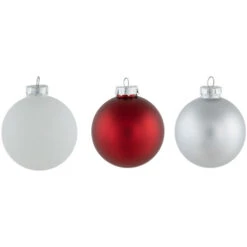 Northlight 72ct Red, Silver And White Shiny And Matte Glass Ball Christmas Ornaments 3.25-4" 10 Northlight 72ct Red, Silver And White Shiny And Matte Glass Ball Christmas Ornaments 3.25-4" -Christmas Decor Sale northlight wy15215 1 16342.1677147729