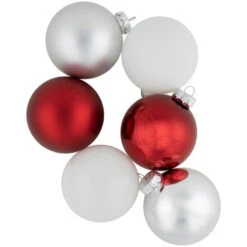 Northlight 72ct Red, Silver And White Shiny And Matte Glass Ball Christmas Ornaments 3.25-4" 11 Northlight 72ct Red, Silver And White Shiny And Matte Glass Ball Christmas Ornaments 3.25-4" -Christmas Decor Sale northlight wy15215 4 14196.1677147729