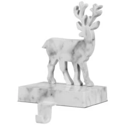 Northlight Marbled Standing Deer Christmas Stocking Holder - 7.5" - White And Black -Christmas Decor Sale northlight wy15237 02 47750.1715719615