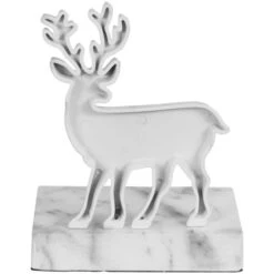 Northlight Marbled Standing Deer Christmas Stocking Holder - 7.5" - White And Black -Christmas Decor Sale northlight wy15237 04 74023.1715719615