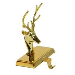 Northlight Shiny Metal Deer Head Christmas Stocking Holder - 8" - Gold Finish -Christmas Decor Sale northlight wy15245 1 23390.1587643008