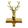 Northlight Shiny Metal Deer Head Christmas Stocking Holder - 8" - Gold Finish