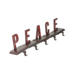Northlight Buffalo Plaid “PEACE” Christmas Stocking Holder - 6" - 5 Piece -Christmas Decor Sale northlight wy15252 1 74104.1665346761