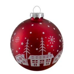 Northlight Matte Glass City Scene Christmas Ball Ornaments - 3.25" (80mm) - Red - Set Of 4 6 Northlight Matte Glass City Scene Christmas Ball Ornaments - 3.25" (80mm) - Red - Set Of 4 -Christmas Decor Sale northlight wy88905 fixed 1 69080.1619192377