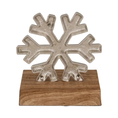 Northlight 6" Silver Snowflake On Wood Look Base Christmas Stocking Holder 7 Northlight 6" Silver Snowflake On Wood Look Base Christmas Stocking Holder - Image 5