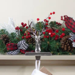 Northlight 8" Shiny Silver Deer Head Christmas Stocking Holder -Christmas Decor Sale northlight wy89076 5 54591.1607655606