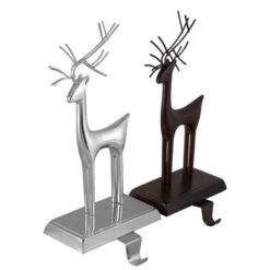 Northlight Set Of 2 Oil Rubbed Bronze And Silver Reindeer Christmas Stocking Holders -Christmas Decor Sale northlight wy89078 1 98096.1669970841