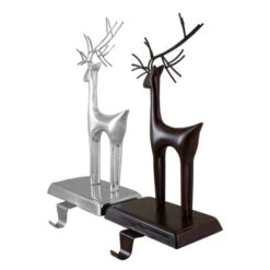 Northlight Set Of 2 Oil Rubbed Bronze And Silver Reindeer Christmas Stocking Holders -Christmas Decor Sale northlight wy89078 2 23853.1669970841
