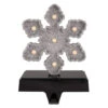 Northlight LED Lighted Glittered Snowflake Christmas Stocking Holder - 7" - Silver Finish -Christmas Decor Sale northlight wy92561 updated 12303.1661885692