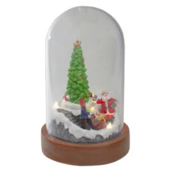 Northlight Lighted Santa And Christmas Tree Cloche Style Decoration - 7" -Christmas Decor Sale northlight xh90615 1 82851.1611374216