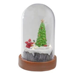 Northlight Lighted Santa And Christmas Tree Cloche Style Decoration - 7" -Christmas Decor Sale northlight xh90615 2 83198.1611374216