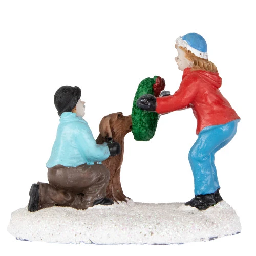 Northlight Children With Dog And Wreath Christmas Village Display Piece - 6" 7 Northlight Children With Dog And Wreath Christmas Village Display Piece - 6" - Image 5