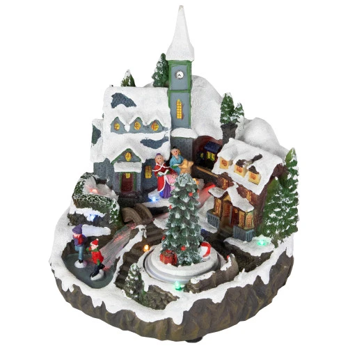 Northlight LED Lighted Animated And Musical Christmas Village Display Decoration - 9.25" 4 Northlight LED Lighted Animated And Musical Christmas Village Display Decoration - 9.25" - Image 2