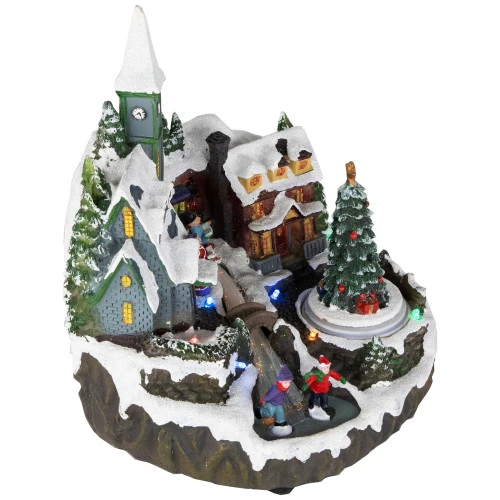 Northlight LED Lighted Animated And Musical Christmas Village Display Decoration - 9.25" 5 Northlight LED Lighted Animated And Musical Christmas Village Display Decoration - 9.25" - Image 3