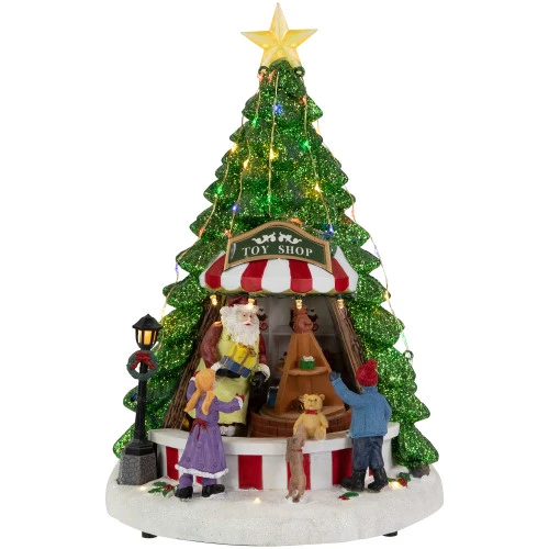 Northlight LED Lighted Animated And Musical Santa's Toy Shop Christmas Village Display - 13" 3 Northlight LED Lighted Animated And Musical Santa's Toy Shop Christmas Village Display - 13"