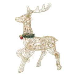 Northlight Lighted Prancing Reindeer Christmas Outdoor Decoration - 25.5" - Gold - Clear Lights
