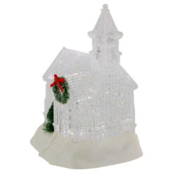 LED Lighted Icy Crystal Glitter Snow Globe Christmas House - 9" -Christmas Decor Sale northlight y92098 3 89472.1661885704