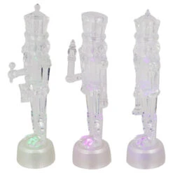 LED Lighted Icy Crystal Nutcracker Christmas Figures - 7.5" - Multicolor Lights -Set Of 3 -Christmas Decor Sale northlight y92102 4 updated 06602.1665346765