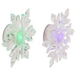LED Lighted Icy Crystal Snowflake Christmas Window Decorations - 5.5" - Set Of 2 -Christmas Decor Sale northlight y92108 3 updated 00693.1661885675
