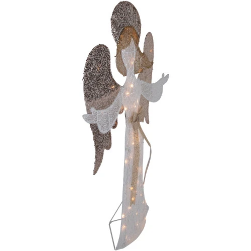 49.25" LED Lighted White And Gold Angel Christmas Decoration 8 49.25" LED Lighted White And Gold Angel Christmas Decoration - Image 6