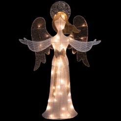 49.25" LED Lighted White And Gold Angel Christmas Decoration 15 49.25" LED Lighted White And Gold Angel Christmas Decoration -Christmas Decor Sale northlight y93942 onblack 91643.1677147713