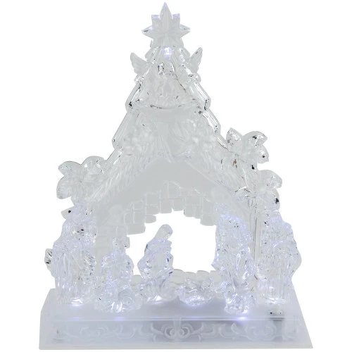 Northlight LED Lighted Nativity Scene In Stable Acrylic Christmas Decoration - 10.75" 4 Northlight LED Lighted Nativity Scene In Stable Acrylic Christmas Decoration - 10.75" - Image 2