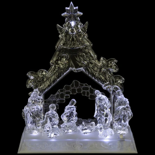 Northlight LED Lighted Nativity Scene In Stable Acrylic Christmas Decoration - 10.75" 7 Northlight LED Lighted Nativity Scene In Stable Acrylic Christmas Decoration - 10.75" - Image 5