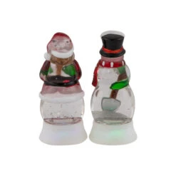 Northlight LED Lighted Color Changing Santa And Snowman Acrylic Christmas Snow Globes - 6.25" - Set Of 2 -Christmas Decor Sale northlight y94769 03 40846.1697560211