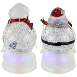 Northlight LED Lighted Color Changing Skiing Santa And Snowman Acrylic Christmas Snow Globes - 7.25" - Set Of 2 -Christmas Decor Sale northlight y94770 04 69079.1697128082